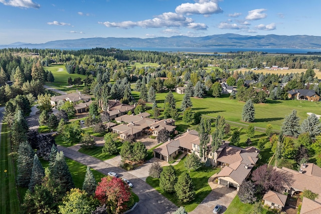 bird's eye view featuring a mountain view