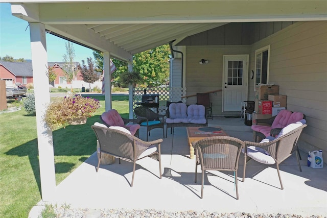 view of patio with outdoor lounge area