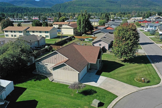 bird's eye view featuring a mountain view