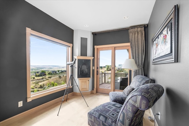 sitting room featuring plenty of natural light