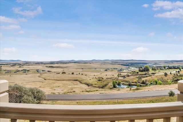 exterior space with a rural view