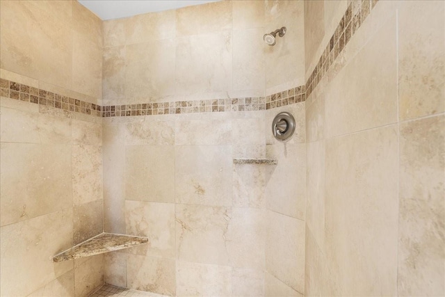room details with a tile shower