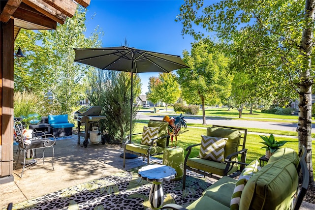 view of patio featuring grilling area