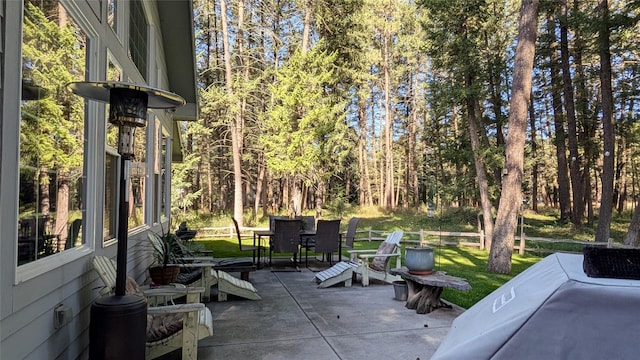 view of patio featuring outdoor dining space