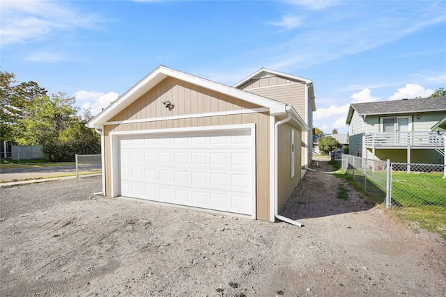 view of garage