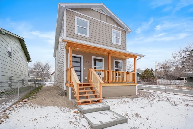 view of front of house with covered porch