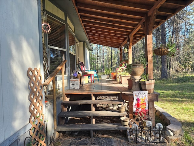 view of wooden deck