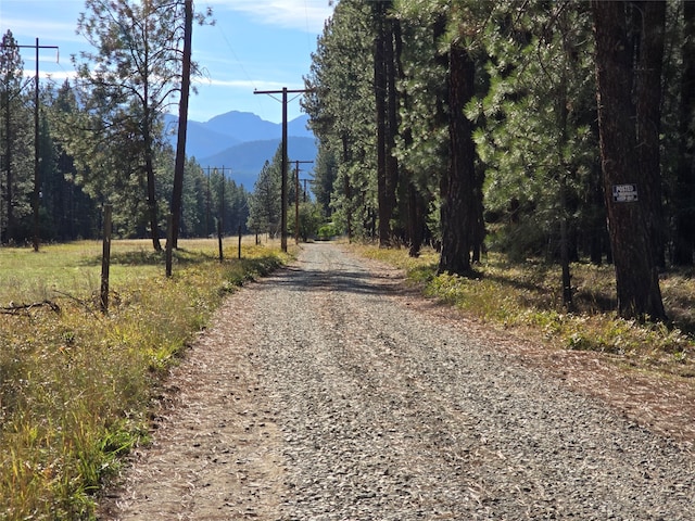 view of road featuring a mountain view