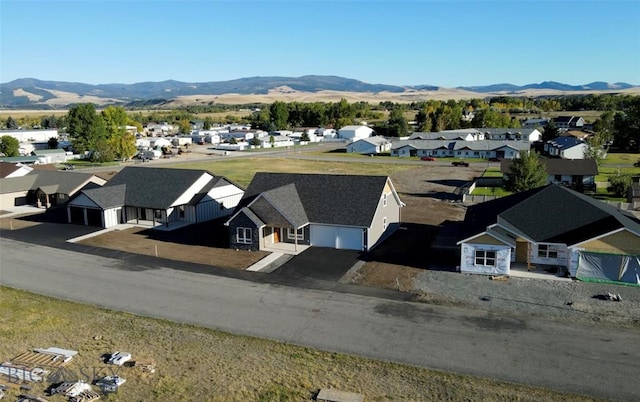 drone / aerial view with a mountain view