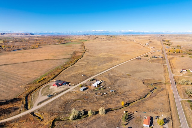 drone / aerial view with a rural view