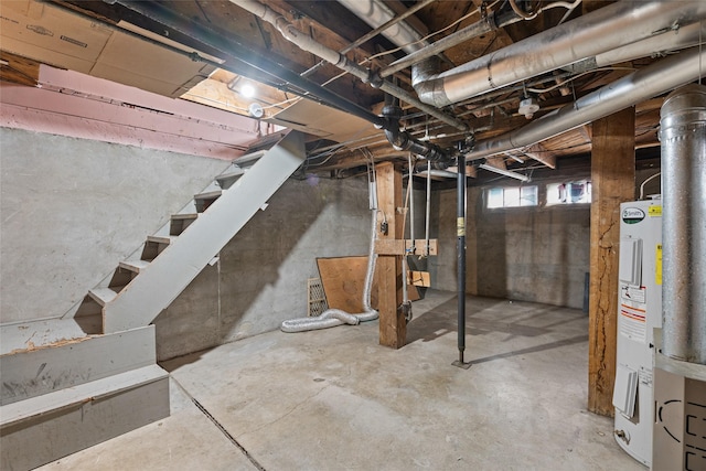 161 3rd Ave, Kalispell, MT 59901 - basement with electric water heater and stairs