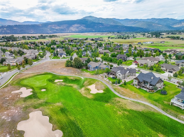 aerial view with a mountain view