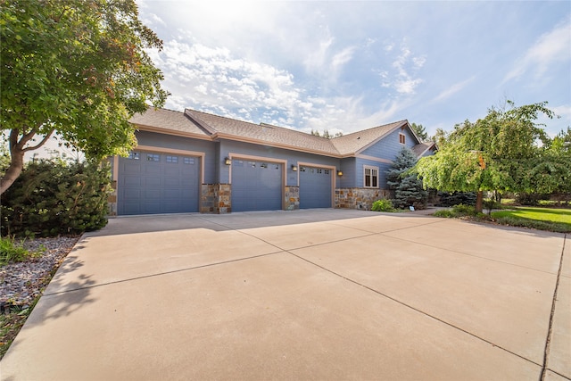 view of front of house with a garage