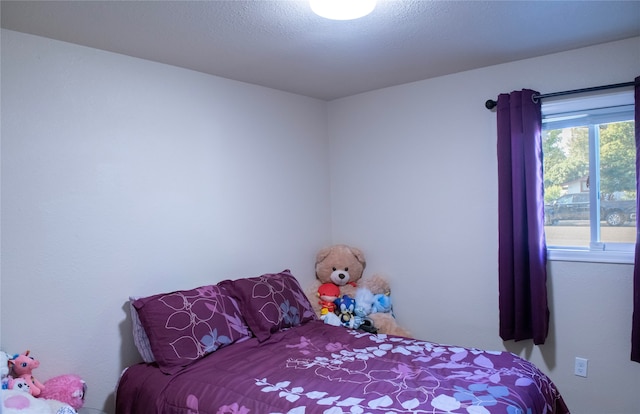 bedroom with a textured ceiling