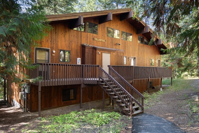 114 Cedar Way Unit 114, Whitefish, MT 59937 - rear view of property with a deck and stairs