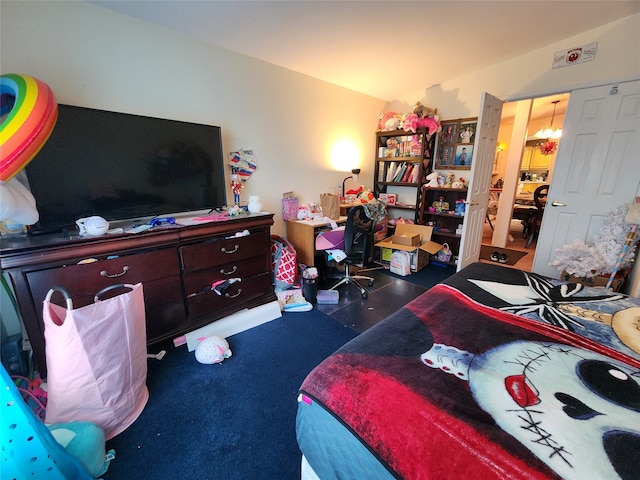 bedroom featuring vaulted ceiling