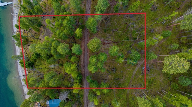 aerial view of property's location with property boundaries highlighted