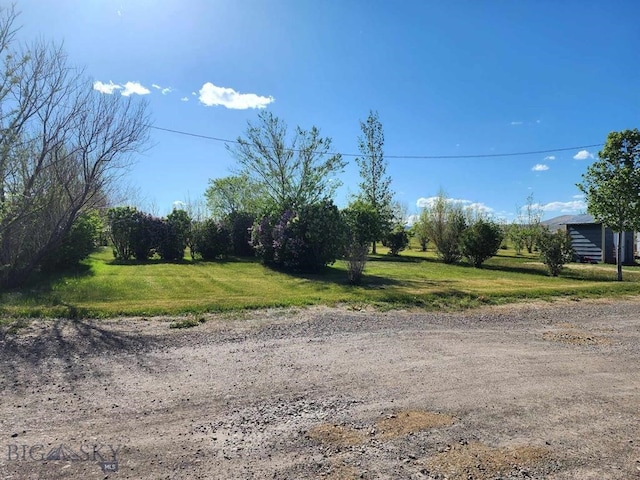 view of road with a rural view