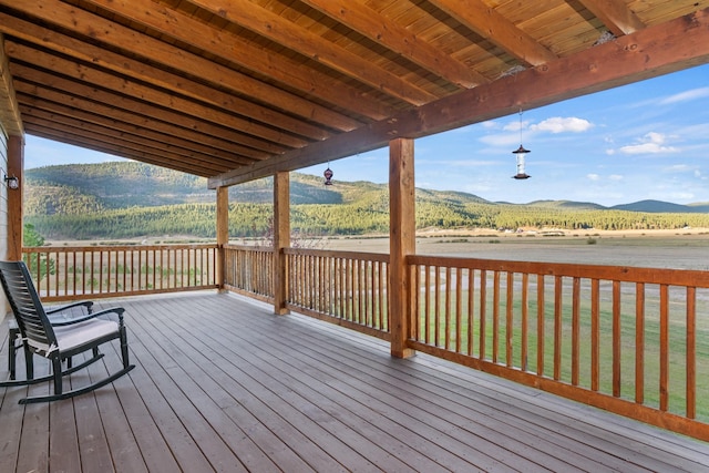 1200 Shaw Ln, Bonner, MT 59823 - wooden deck featuring a mountain view