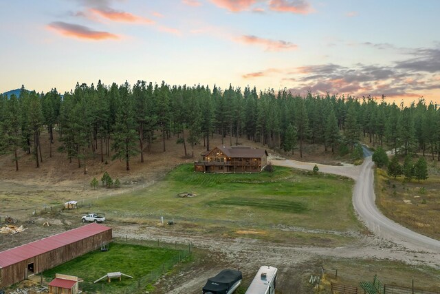 1200 Shaw Ln, Bonner, MT 59823 - aerial view at dusk of a view of countryside