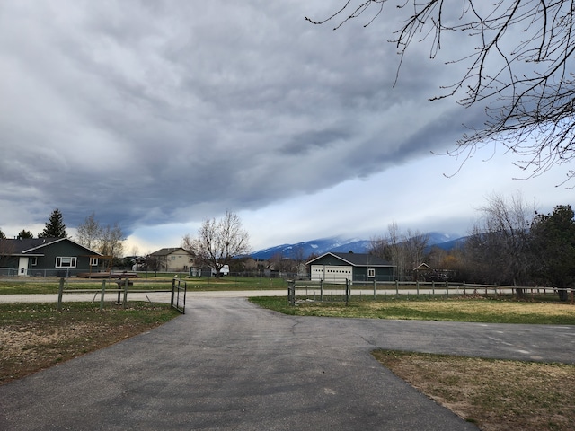 view of street with a mountain view