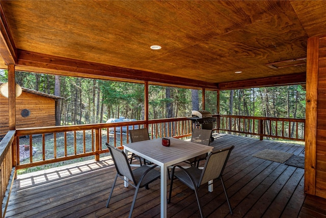 155 Grandview Ln, Seeley Lake, MT 59868 - wooden terrace featuring outdoor dining space
