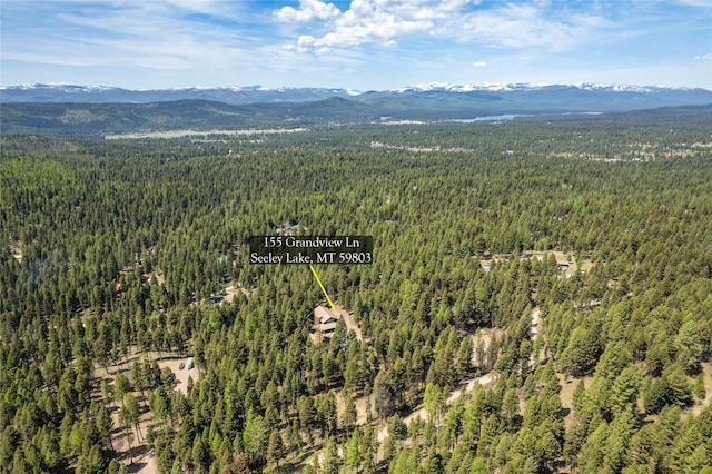 155 Grandview Ln, Seeley Lake, MT 59868 - aerial view of a heavily wooded area and a mountainous background