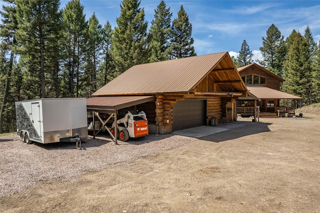 155 Grandview Ln, Seeley Lake, MT 59868 - garage with dirt driveway