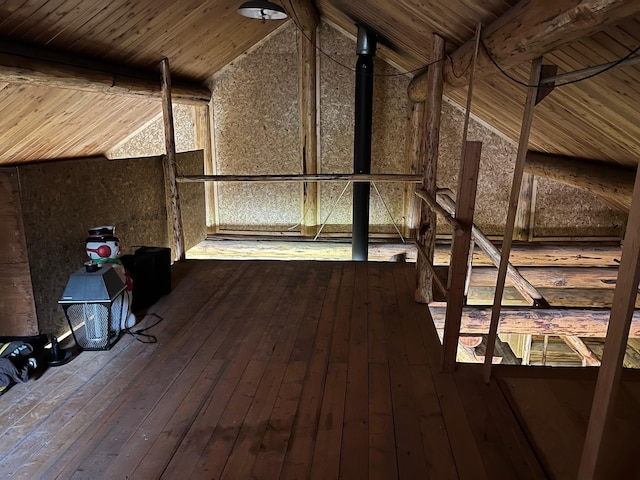 view of unfinished attic