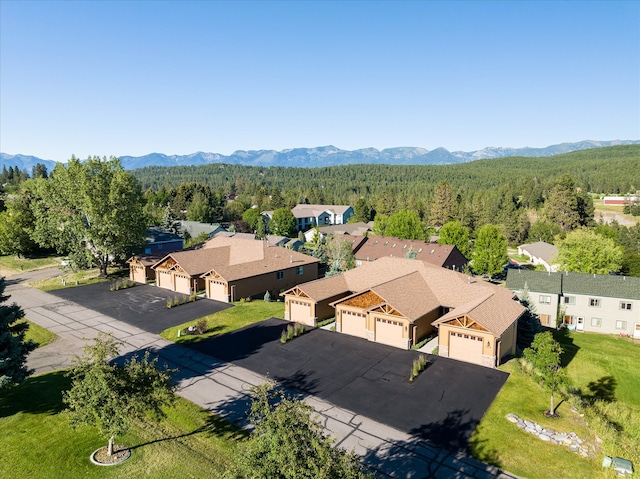 aerial view featuring a mountain view