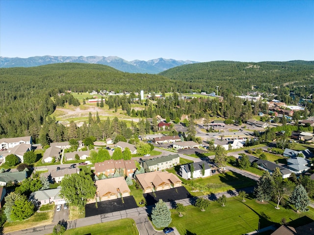 bird's eye view with a mountain view