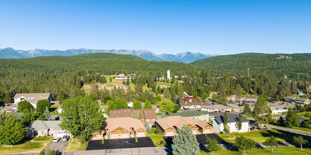 drone / aerial view with a mountain view