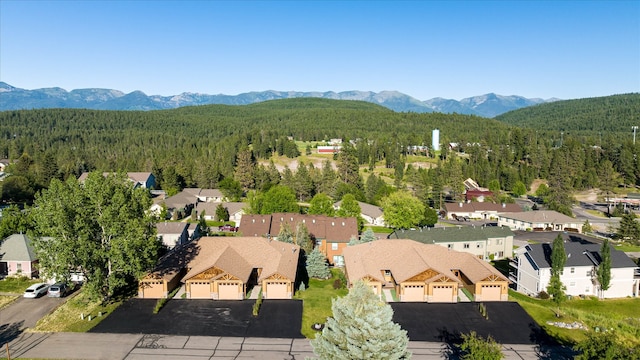 drone / aerial view with a mountain view