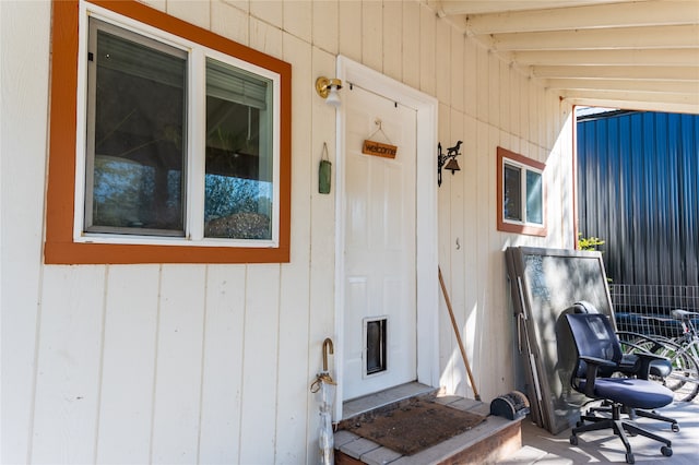 view of doorway to property