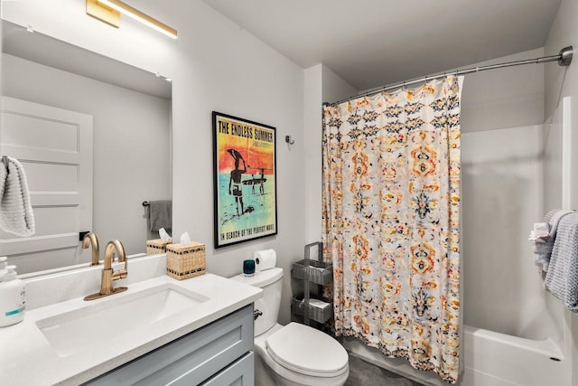 1010 7th St E Unit A, Whitefish, MT 59937 - full bathroom featuring vanity, toilet, and shower / bathtub combination with curtain