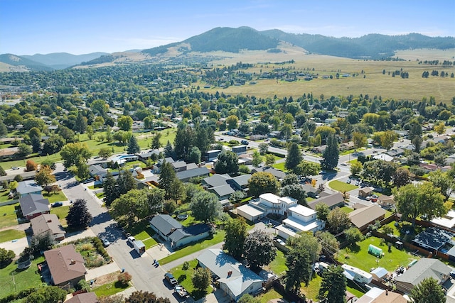 aerial view with a mountain view