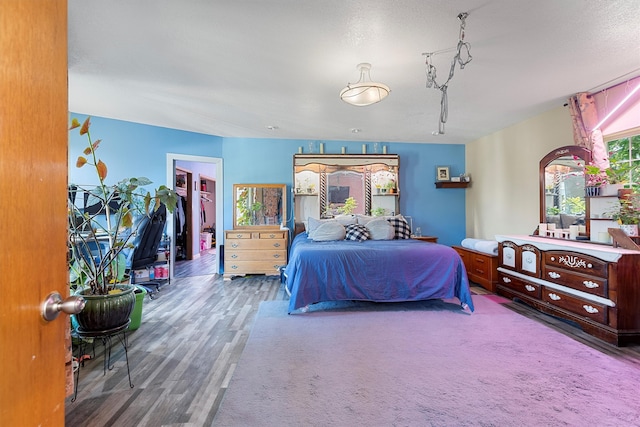 bedroom with hardwood / wood-style floors