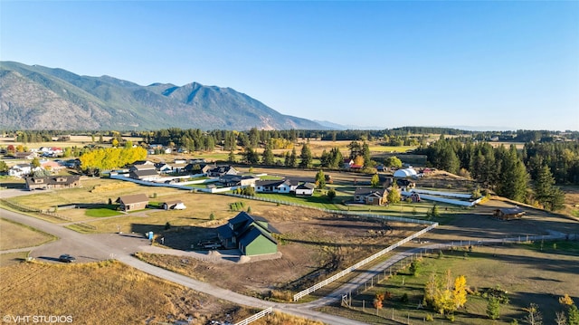 bird's eye view with a mountain view