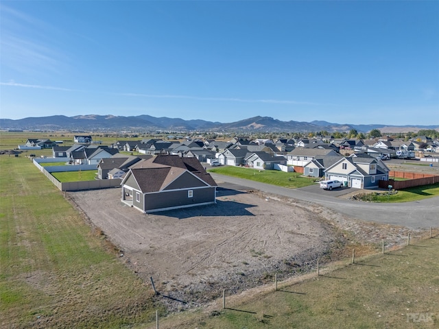 drone / aerial view with a mountain view