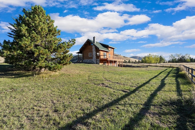 view of yard featuring a rural view