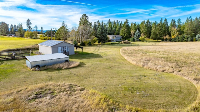 aerial view with a rural view