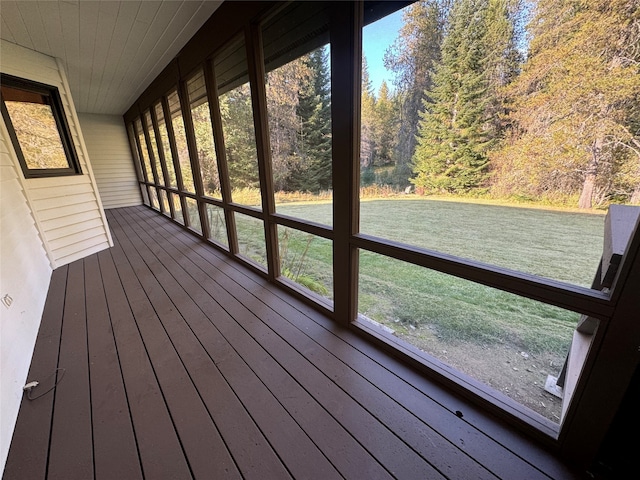 view of unfurnished sunroom