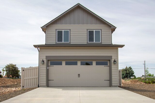 view of property exterior featuring a garage