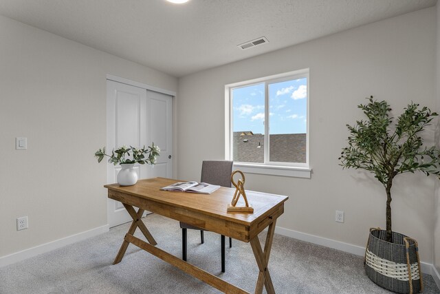 view of carpeted office