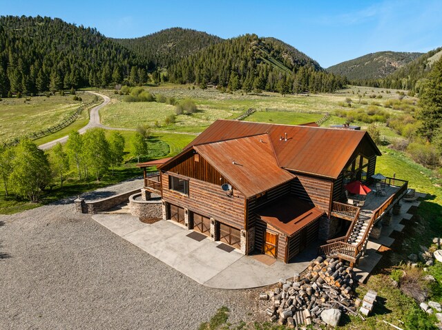 aerial view featuring a mountain view