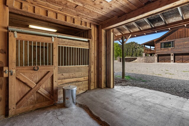 view of horse barn