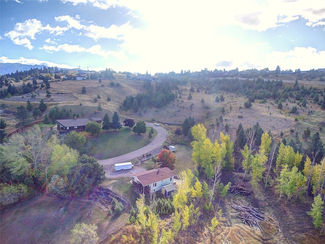 aerial view featuring a rural view