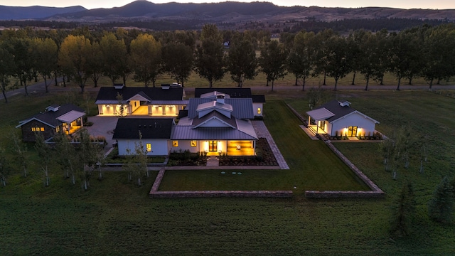 bird's eye view with a mountain view