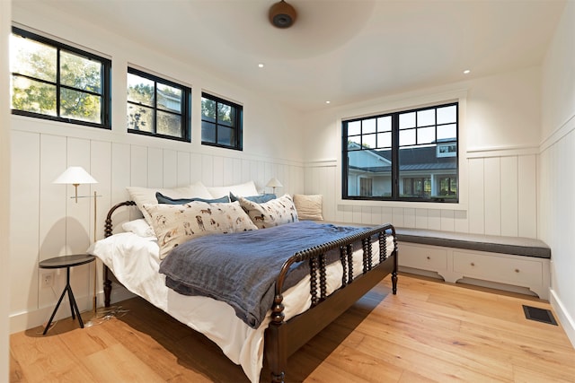 bedroom featuring light wood-type flooring