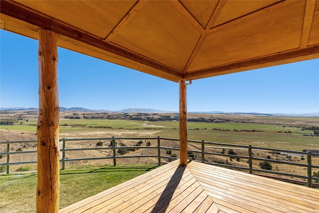 53 Skyview Ln, Townsend, MT 59644 - wooden deck featuring a view of countryside and a mountain view